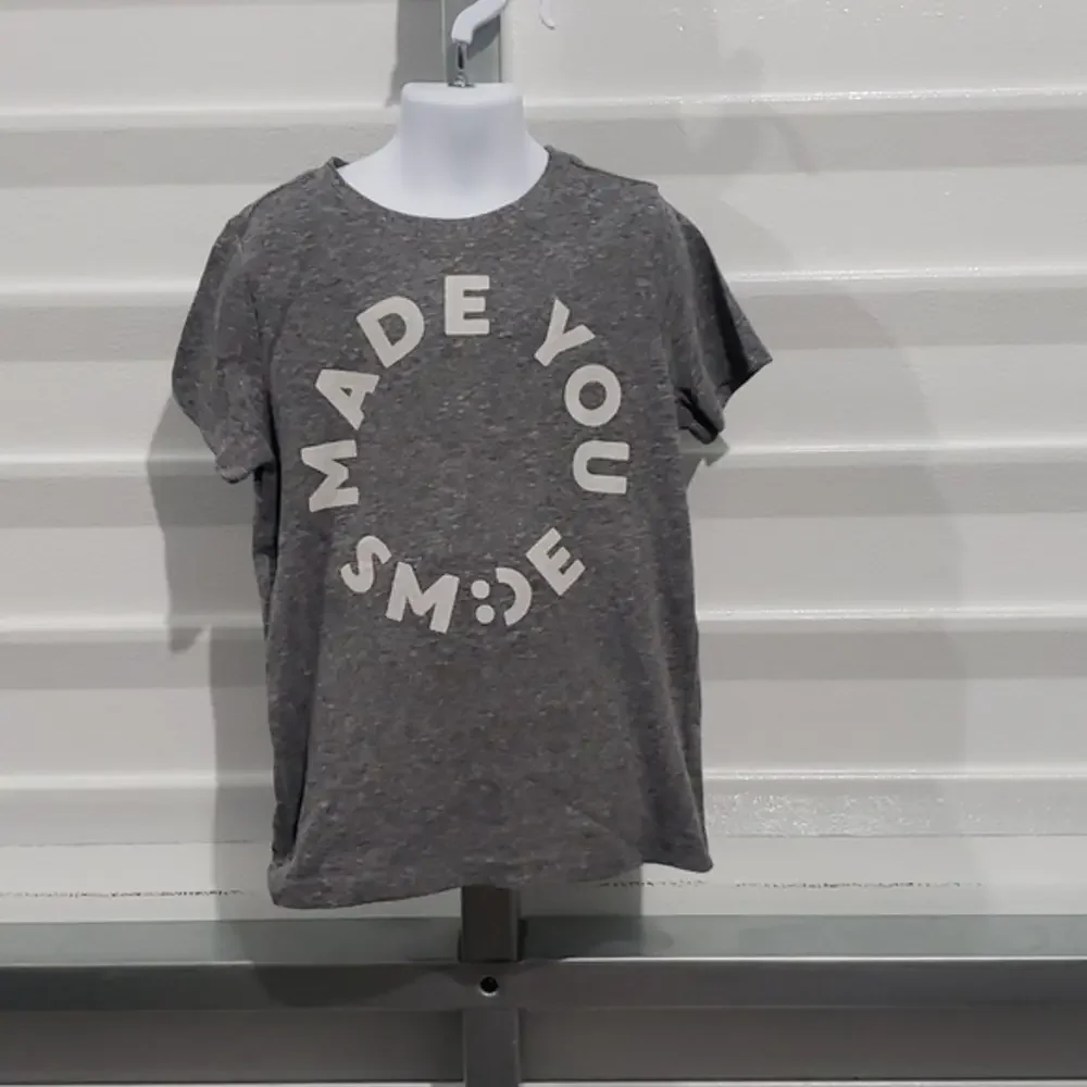 Gymboree Made You Smile Grey and White Tee‎ Shirt